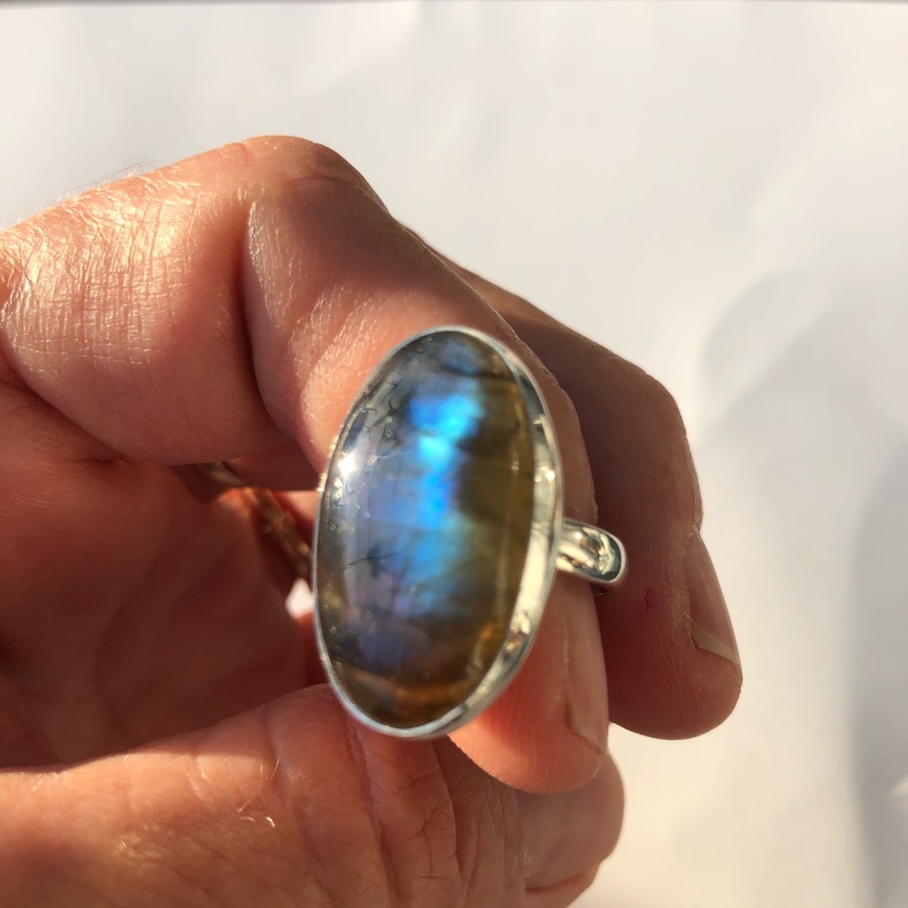 Labradorite Gemstone Sterling Ring ✨